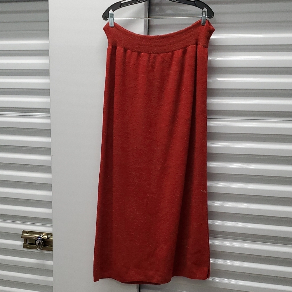 Red Maxi A-Line Warm Skirt